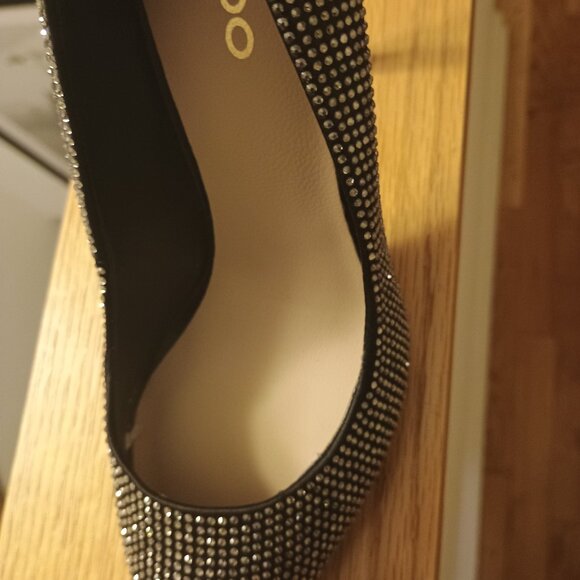 Aldo stessy heels black with silver stones brand new size 6.5 - Picture 7 of 10